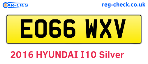 EO66WXV are the vehicle registration plates.