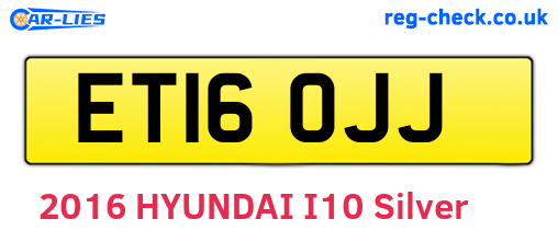 ET16OJJ are the vehicle registration plates.