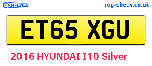 ET65XGU are the vehicle registration plates.