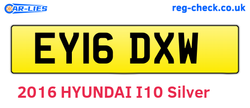 EY16DXW are the vehicle registration plates.