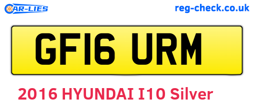 GF16URM are the vehicle registration plates.