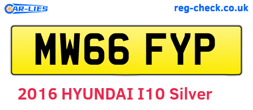MW66FYP are the vehicle registration plates.