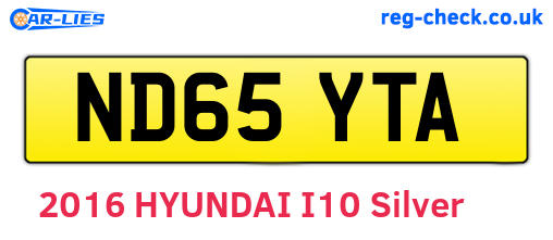 ND65YTA are the vehicle registration plates.