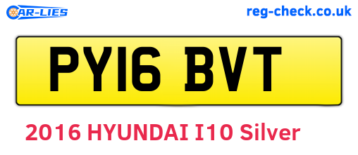 PY16BVT are the vehicle registration plates.