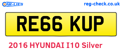 RE66KUP are the vehicle registration plates.