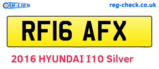 RF16AFX are the vehicle registration plates.