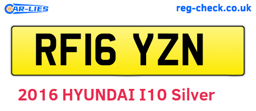 RF16YZN are the vehicle registration plates.