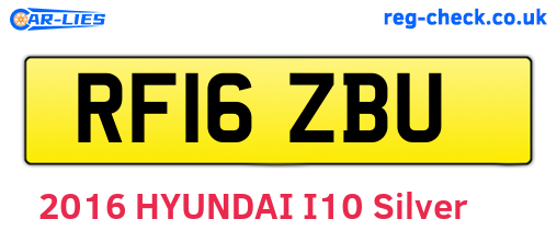 RF16ZBU are the vehicle registration plates.
