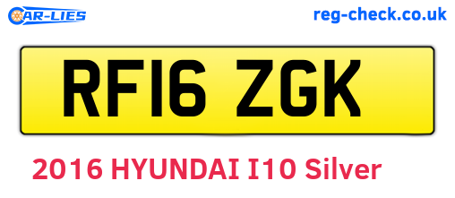 RF16ZGK are the vehicle registration plates.