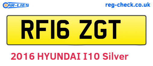 RF16ZGT are the vehicle registration plates.