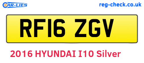 RF16ZGV are the vehicle registration plates.