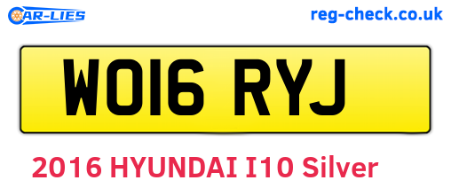 WO16RYJ are the vehicle registration plates.
