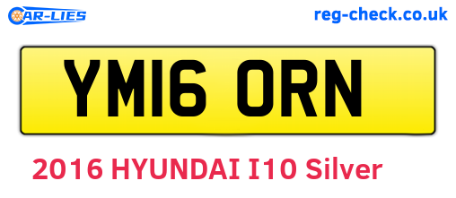 YM16ORN are the vehicle registration plates.
