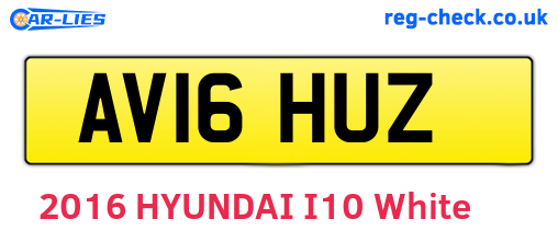 AV16HUZ are the vehicle registration plates.