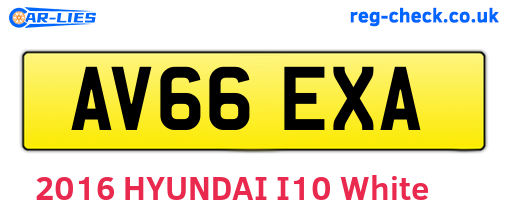 AV66EXA are the vehicle registration plates.