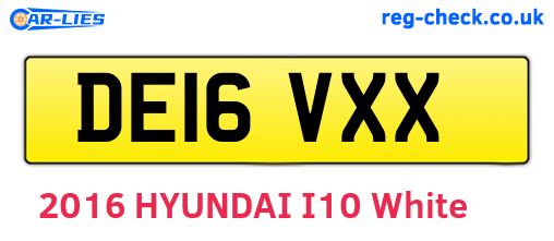 DE16VXX are the vehicle registration plates.