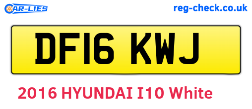 DF16KWJ are the vehicle registration plates.