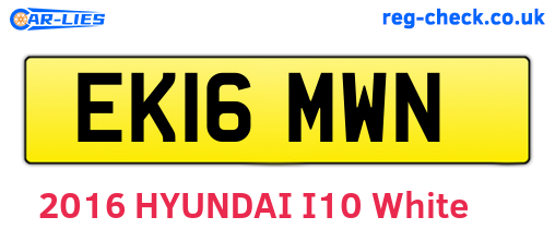 EK16MWN are the vehicle registration plates.