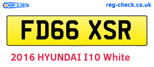 FD66XSR are the vehicle registration plates.