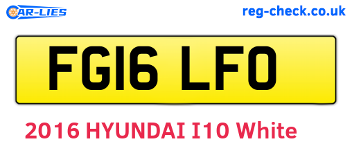 FG16LFO are the vehicle registration plates.