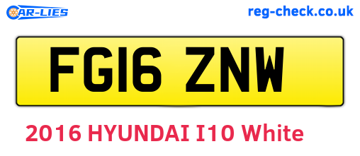 FG16ZNW are the vehicle registration plates.