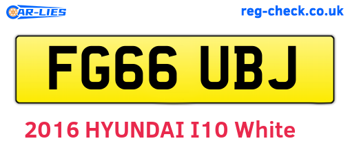 FG66UBJ are the vehicle registration plates.