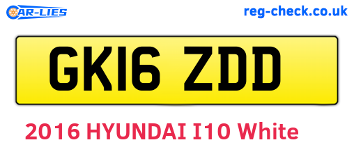 GK16ZDD are the vehicle registration plates.