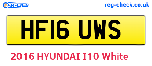 HF16UWS are the vehicle registration plates.
