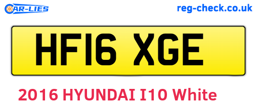 HF16XGE are the vehicle registration plates.