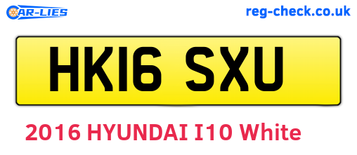 HK16SXU are the vehicle registration plates.