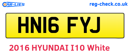 HN16FYJ are the vehicle registration plates.