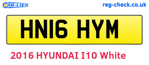 HN16HYM are the vehicle registration plates.