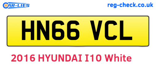 HN66VCL are the vehicle registration plates.