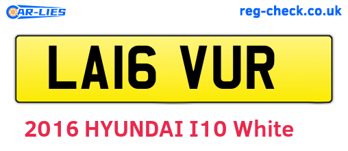 LA16VUR are the vehicle registration plates.