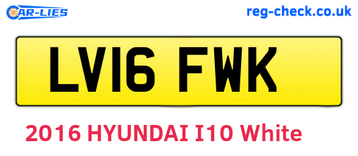LV16FWK are the vehicle registration plates.