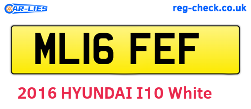 ML16FEF are the vehicle registration plates.