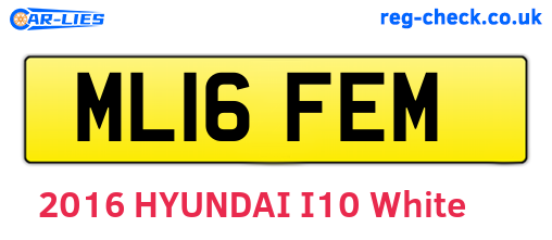ML16FEM are the vehicle registration plates.