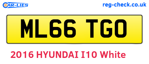 ML66TGO are the vehicle registration plates.