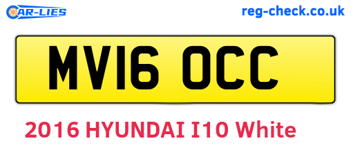 MV16OCC are the vehicle registration plates.
