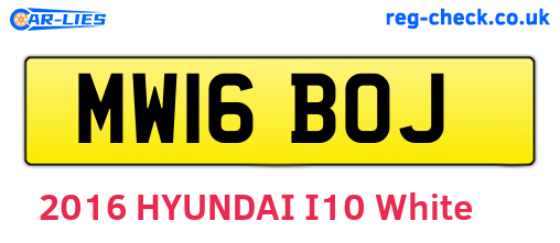 MW16BOJ are the vehicle registration plates.
