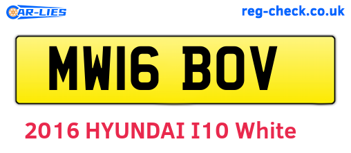 MW16BOV are the vehicle registration plates.