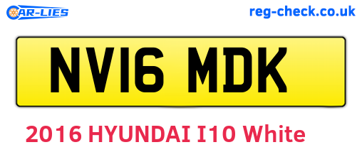 NV16MDK are the vehicle registration plates.