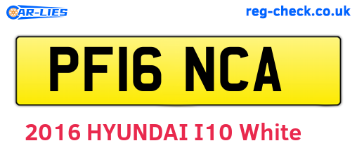 PF16NCA are the vehicle registration plates.