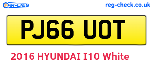 PJ66UOT are the vehicle registration plates.