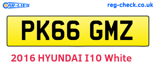 PK66GMZ are the vehicle registration plates.