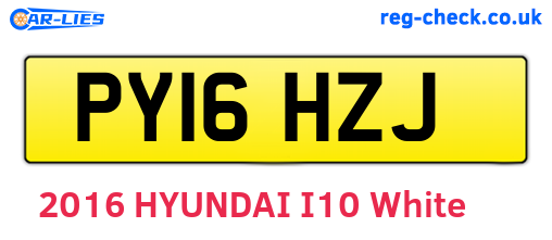 PY16HZJ are the vehicle registration plates.