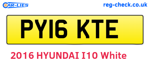 PY16KTE are the vehicle registration plates.