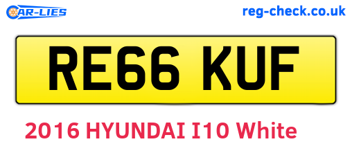 RE66KUF are the vehicle registration plates.