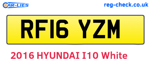 RF16YZM are the vehicle registration plates.