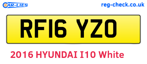 RF16YZO are the vehicle registration plates.